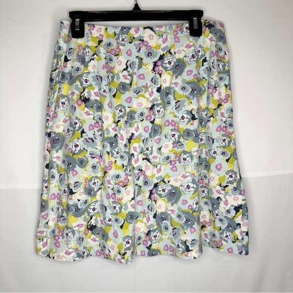 J. Jill Floral Print Stretch Pocket Knit Skirt Multicolor Women’s Size Medium - Picture 8 of 12